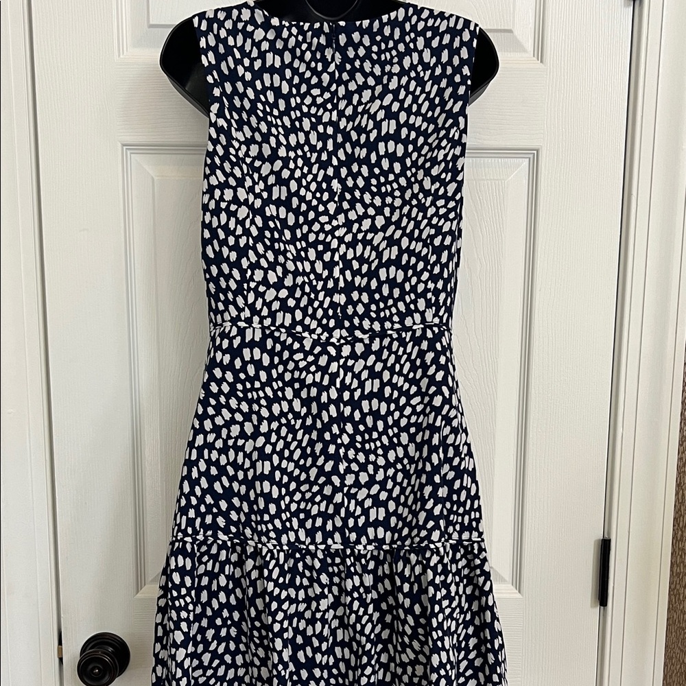 Vineyard Vines Navy Dot Dress Sleeveless Fit & Flare Classic Preppy Style - Picture 6 of 12